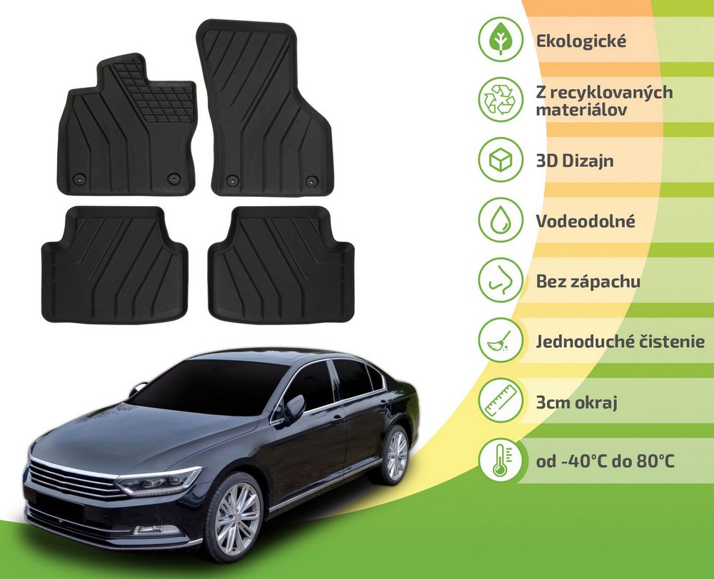 Gumené rohože Volkswagen Passat B8 2014 a novšie
